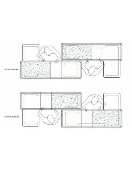 Banco cassa statico - Doppio modulo - cm 340
