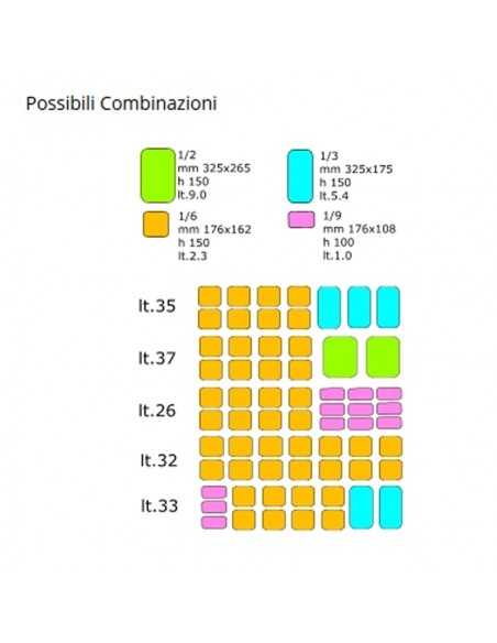 Vetrina porta ingredienti - Cm 158 x 45 x 23 h