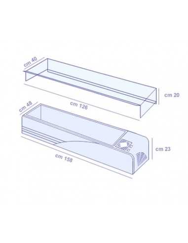 Vetrina porta ingredienti - Cm 158 x 45 x 23 h
