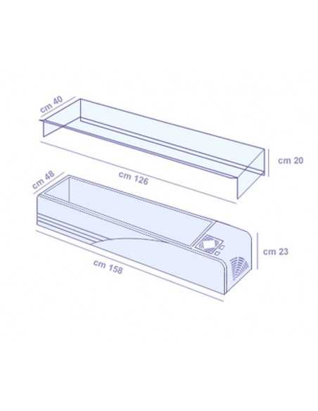 Vitrina para ingredientes - cm 158 x 45 x 23 h Vitrina para ingredientes - cm 158 x 45 x 23 h