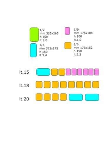 Vitrina para ingredientes - cm 172 x 23 x 22 h