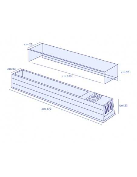 Vitrina para ingredientes - cm 172 x 23 x 22 h Vitrina para ingredientes - cm 172 x 23 x 22 h