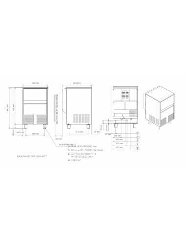 Fabricador de hielo granulado - Aire/Agua 70 kg/24h