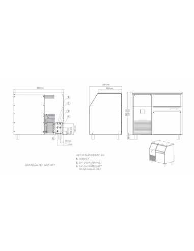 Granular ice maker - Air/Water 200 kg/24h