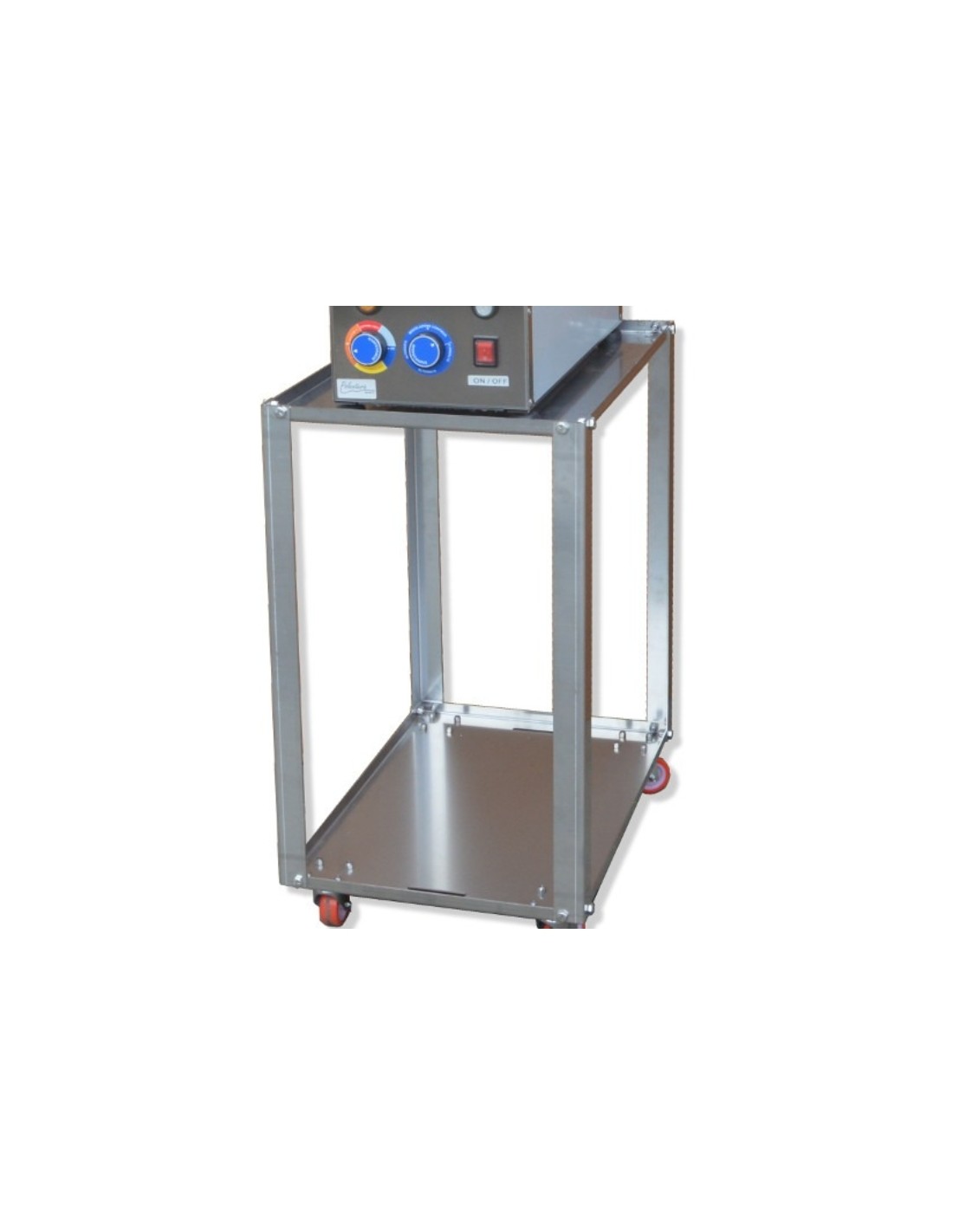 Stainless steel trolley with shelf - Height cm 76