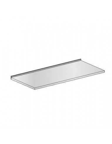 Piano in acciaio inox con profilo in alluminio muro-piano per retrobanchi - Senza invaso -Con profondità  cm 63 - Dimensioni cm