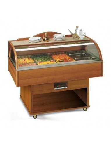 Espositore buffet a parete - Per gastronomia - Statico - cm 142.1 x 75 x 126.8h