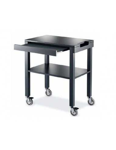 Service trolley - Wooden legs - MDF shelves - Handle - cm 70x45x84h