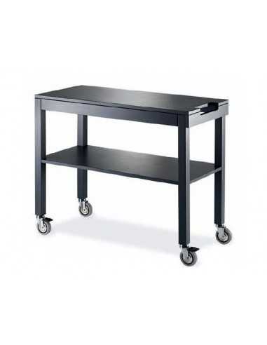 Service trolley - Wooden legs - MDF shelves - Handle - cm 100x45x84h