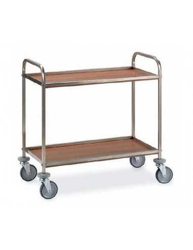 Service trolley - Piani in nobilitato - Colore Rovere - cm 61 x 52 x 95h