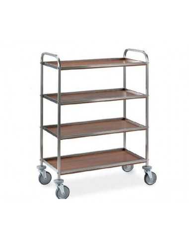 Service trolley - Piani in nobilitato - Colore Rovere - cm 101 x 52 x 137 h