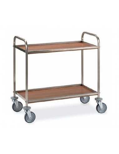 Service trolley - Piani in nobilitato - Colore Rovere - cm 81 x 52 x 95 h