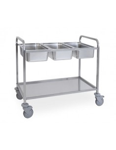 Service trolley - Stainless steel structure - N. 3 x GN -...