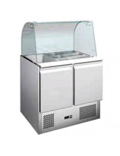 Saladette refrigerata - N. 2 porte - Vetro curvo - cm 90...