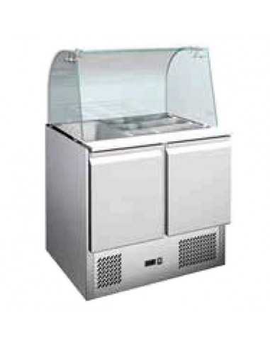 Refrigerated Salads - N. 2 doors - Curved glass - cm 90 x 70 x 130 h