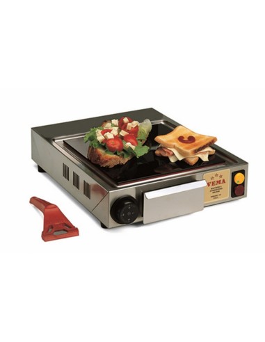 Fry top electric - Smooth plate in glassceramic - Cooking top cm 25 x 25 - cm 35 x 42 x 10 h