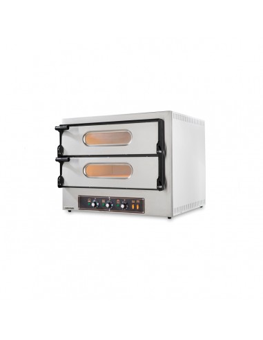 Electric oven - Pizze 2+2 (Ø cm 30) - 2 bedrooms - Refractory stone top - Monophase or three-phase - Cm 74 x 60/71.5 x 74 h