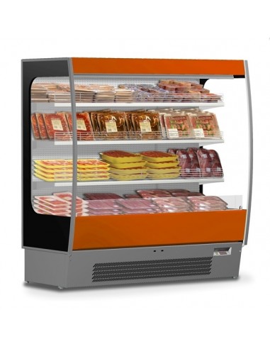 Espositore refrigerato murale - Adatto per carni preconfezionate - Temp. +0/+2 °C - Ventilato - cm 131 x 88.8 x 199.1h