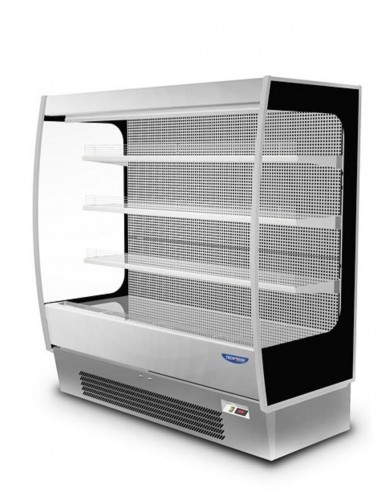 Vertical wall-mounted refrigerated display unit - Stainless steel - Mod. LIDOCI - Suitable for prepackaged meats - Temperature +