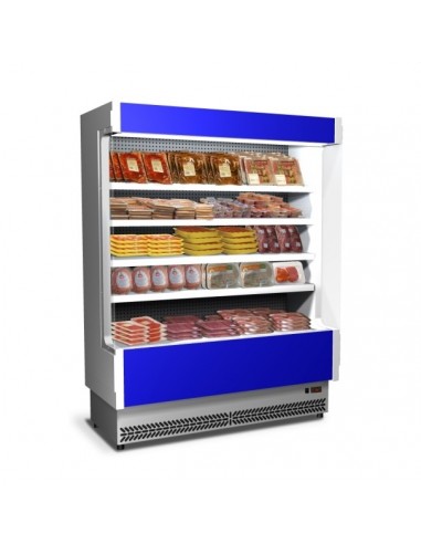 Pantalla de pared refrigerada - Adecuado para cortes fríos y productos lácteos - Temperatura +/+°C - Ventilado - cm 108 x 76.4 x 204h