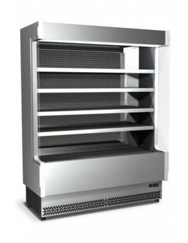 Espositore murale refrigerato - Acciaio inox - Per salumi e latticini - Temp. +3/+5°C - cm 133 x 76.4 x 204h