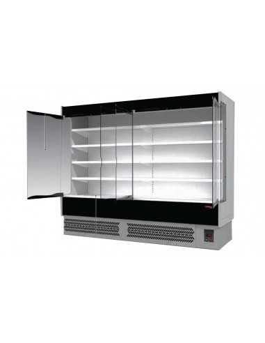 Murale refrigerato - Porte a battente in vetro - Per salumi e latticini - Temp. +3/+5 °C - cm 133 x 60.2 x 197 h