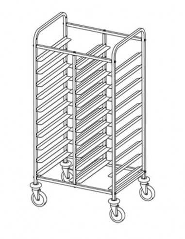 Portavassoi - Guide a ''L'' - N. 20 x GN 1/1 - cm 80 x 60 x 150 h