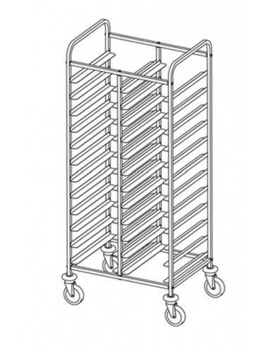 Portavassoi - Guide a ''L'' -  N. 24 x GN 1/1 - cm 80 x 60 x 172h