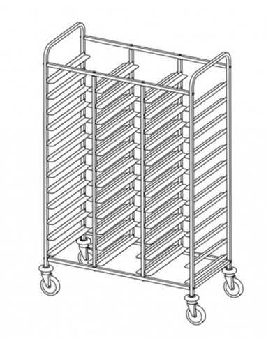 Portavassoi - Guide a L - N. 36 x GN 1/1 - cm 116 x 60 x 172h