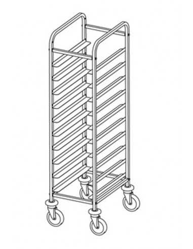 Trays - Guía para ' 'L'' - N. 10 x GN 1/1 - cm 45 x 60 x 150 h