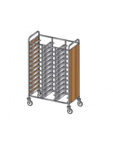 Portavassoi - Pannelli laterali nobilitato - N. 30 x GN 1/1 - cm116 x 60 x150h