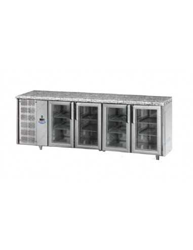 Mesa refrigerada con 2 puertas de cristal —...
