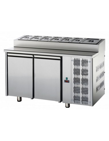 Refrigerated table - Rise of ingredients - N. 2 doors -cm 142 x 70 x95/102h