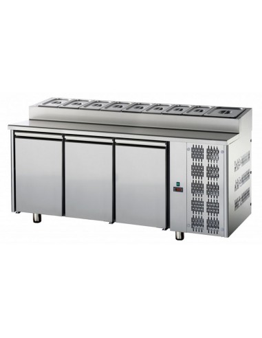 Refrigerated table - N. 10 kissers - N. 3 doors - cm 187 x 70 x 95/102 h