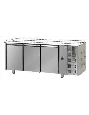 Tavolo refrigerato - Senza piano - N. 3 porte - cm 215 x 80 x 80/87 h