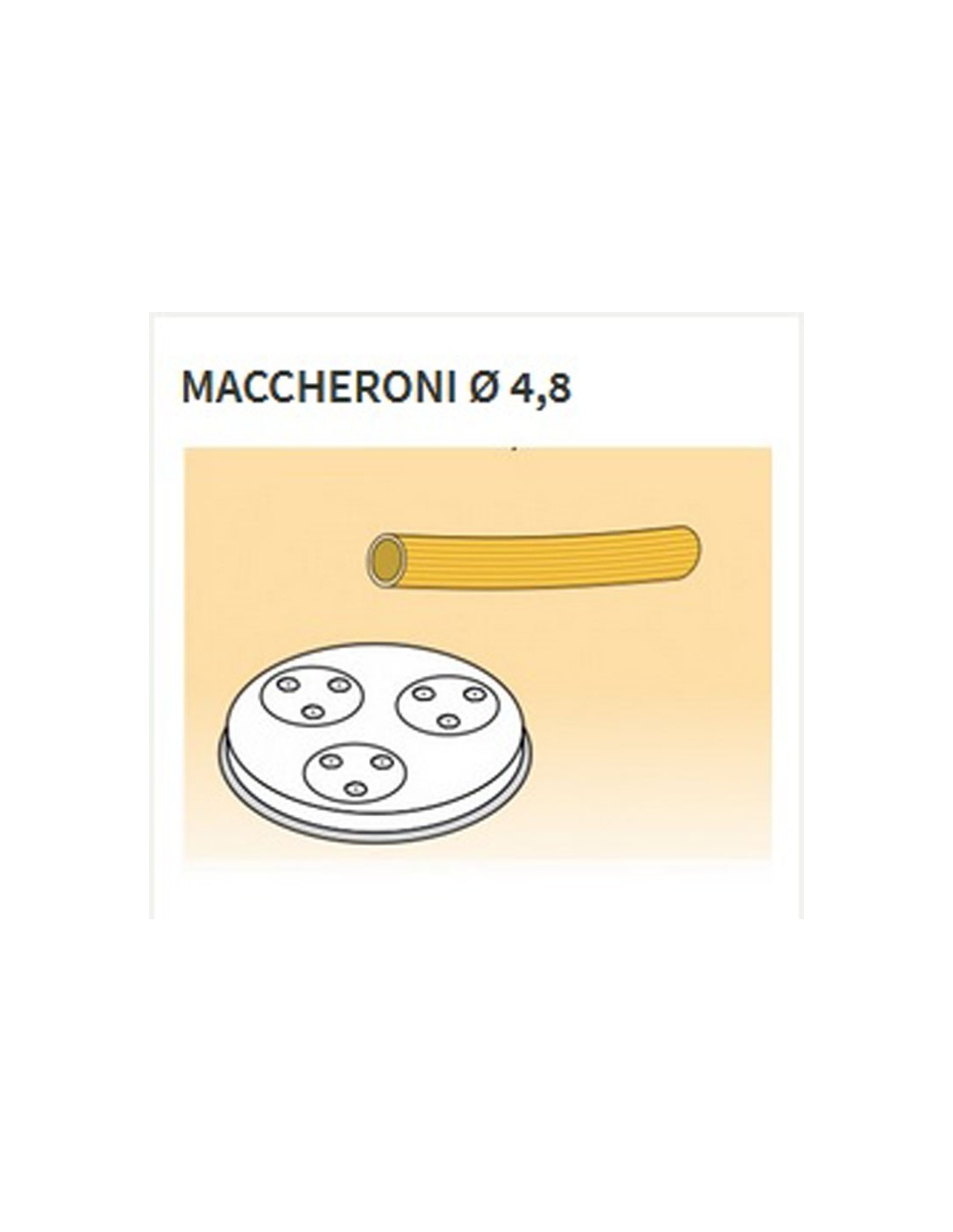 Matrices de aleación de latón de varias formas - Bronce - Para máquina de pasta fresca modelo MPF15 - Maccheroni Ø mm 4.8