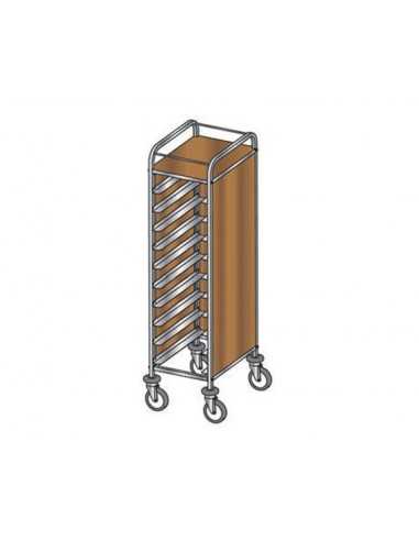 Portavassoi - Pannelli 3 lati nobilitato - N. 12 x GN 1/1 - cm 45 x 60x 172 h