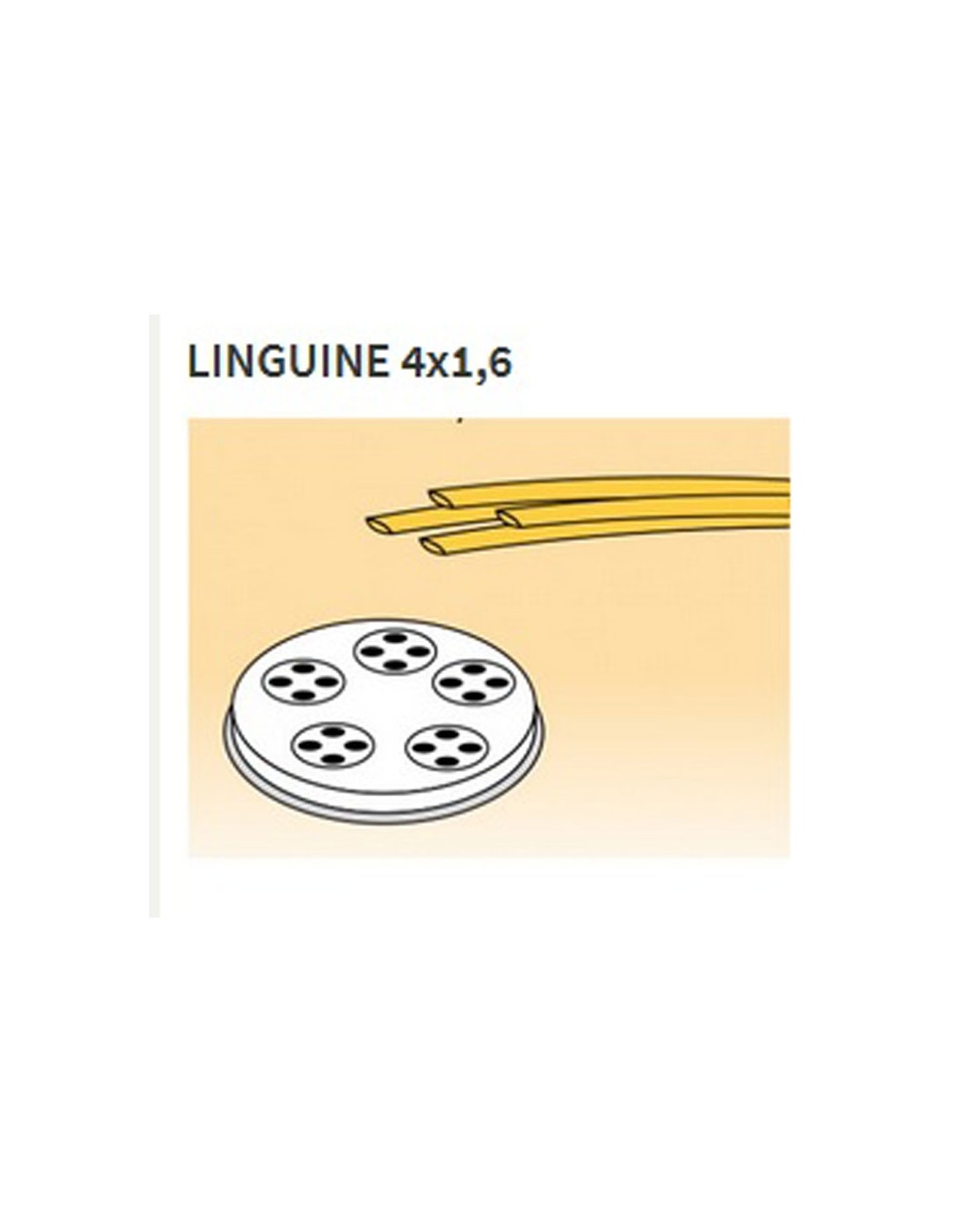 Matrices de aleación de latón de varias formas - Bronce - Para máquina de pasta fresca modelo MPF8N - Linguine 4 x 1,6 mm 4