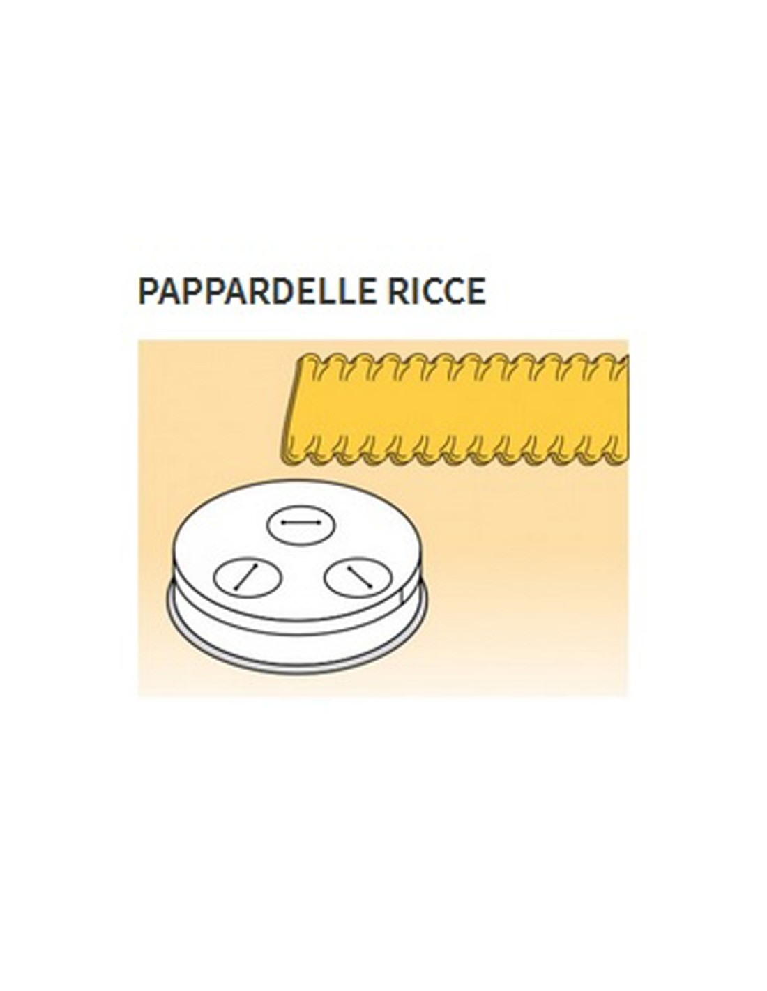 Matrices de aleación de latón de varias formas - Bronce - Para máquina de pasta fresca modelo MPF8N - Pappardelle ricce mm 16