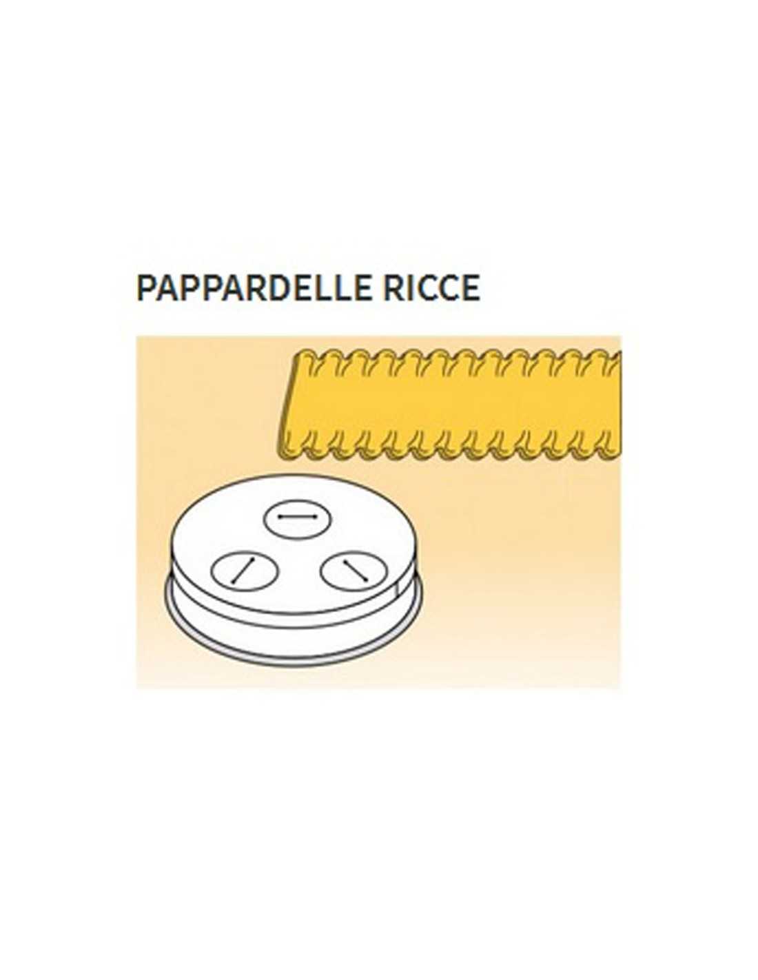 Matrices de aleación de latón de varias formas - Bronce - Para máquina de pasta fresca modelo MPF8N - Pappardelle ricce mm 16