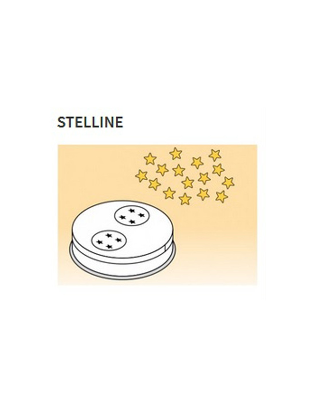Matrices de aleación de latón de varias formas - Bronce - Para máquina de pasta fresca modelo MPF8N - Stelline mm 5