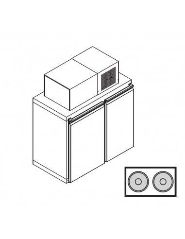 Refrigerated box for beer stems - Temp.+2°/+10°C - No. 2 stems Ø 400 - Monobloc upper - cm 110 x 62 x 128.5 h