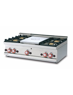 Placa de cocina profesional de gas - Placa + 4 fuegos -...