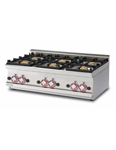 Professional gas range - N. 6 burners - cm 100 x 60 x 28 h