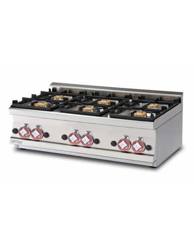 Gas cooker - N. 6 fires - cm 100 x 60 x 28 h