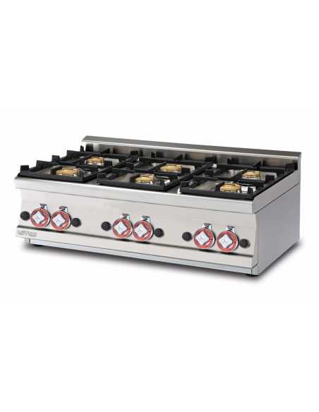 Professional gas range - N. 6 burners - cm 100 x 60 x 28 h