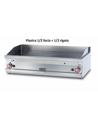 Professional gas fry top - 1/2 smooth griddles...