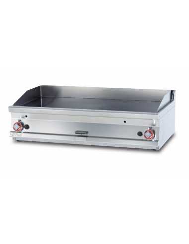 Fry top gas - Chrome smooth plate - cm 120 x 70,5 x 28 h