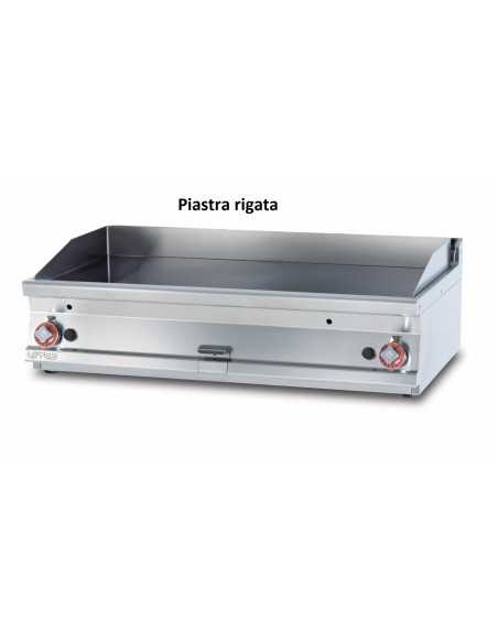 Professional Gas Fry Top - Chrome-Plated Ribbed Griddle - cm 120 x 70.5 x 28 h