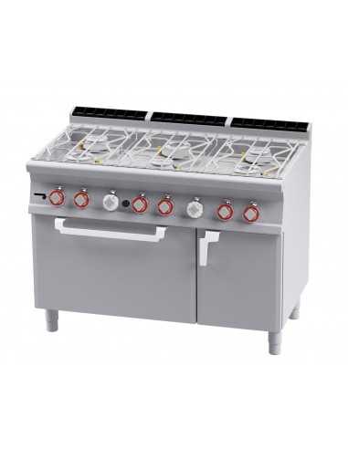 Cucina acqua a gas - N. 6 Fuochi - Forno a gas statico - cm 120 x 90 x 90 h